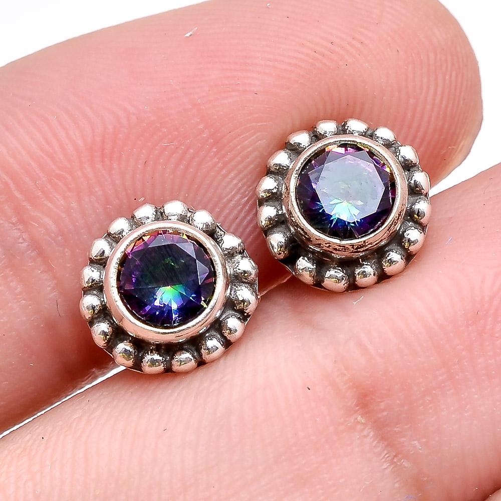 Amethyst, Lapis, Garnet Silver Earring, Women Jewelry, 925 Sterling Silver Handmade Jewelry, Silver Stud Earring