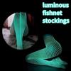 1st Lysande Glödande Nätstrumpor Glow In The Dark Nätstrumpor Leggings För Kvinnor Lysande Strumpor Strumpbyxor
