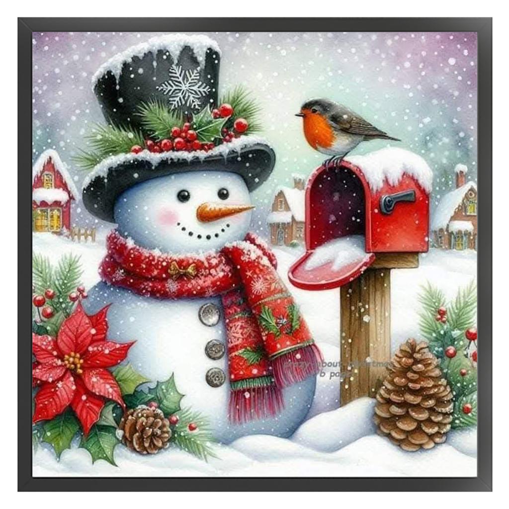 Christmas Full 11CT DIY Stamped Cross Stitch Kits 45x45cm Cross Stitch Art and Crafts Kits for Beginners Adults Home Decor