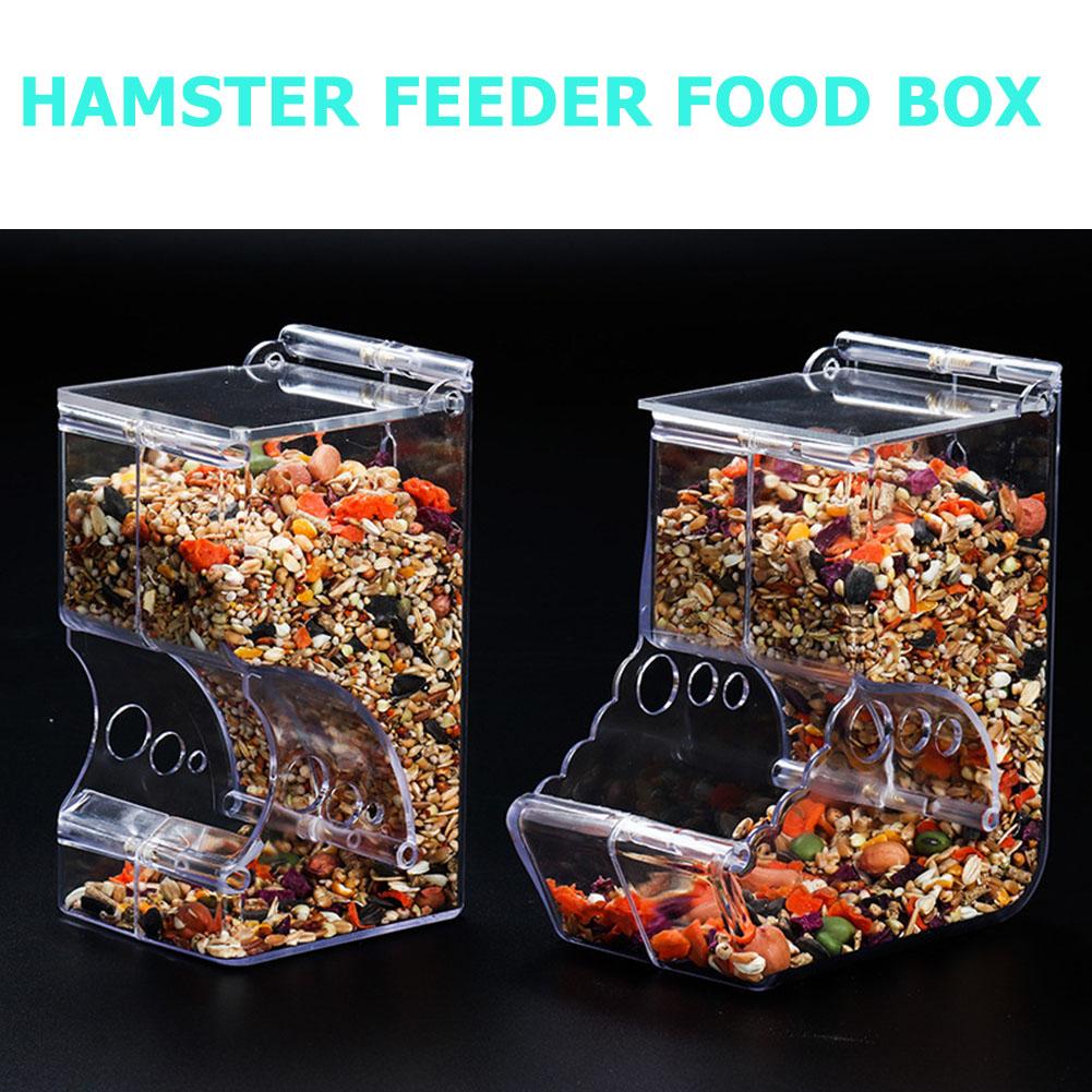 Cute Hamster Samll Animal Automatic Pet Food Feeder Plastics Durable Strong Simplicity Clear Transparent Safe Food Bowl