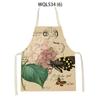 Women Men Retro Bird Flower Butterfly Printed Kitchen Aprons Household Cleaning Pinafore Baking Accessories Linen Cooking Apron