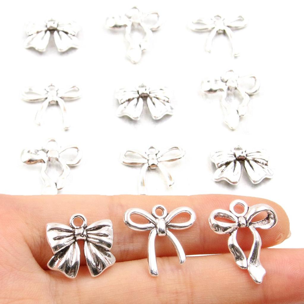 23 Styles Bowknot DIY Alloy Hollow Pendant Charm for Handmade Necklace & Bracelet