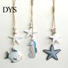 Nautical Wall Decor Wooden Starfish Hanging Decoration, Coastal Ornament, Ocean Boho Style Art Theme for Home Beach Lake House Sea Ornaments