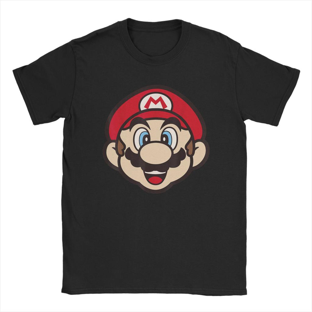 Mens Marios Big Face T Shirts Pure Cotton Clothes Vintage Short Sleeve Round Neck Tee Shirt New Arrival TShirts