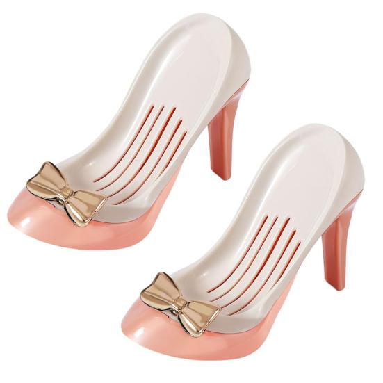 1/2Pcs Soap Box with Convenient Suction Cup High Heels Design Self-Draining Soap Dish Plastic Soap Holder Multi-Functional Organizer