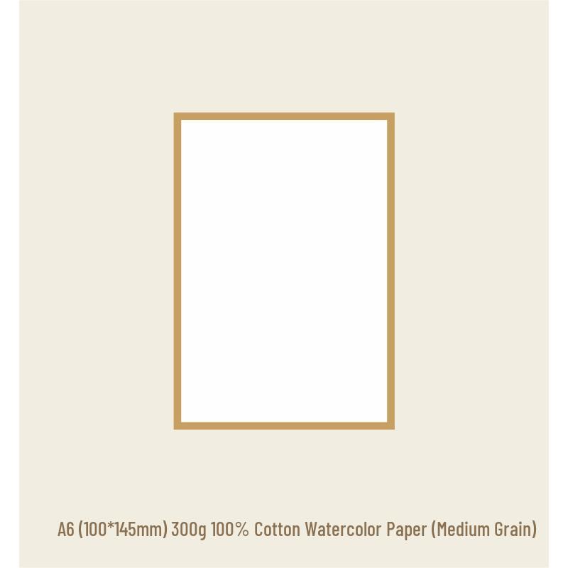 Zun Jue Square Watercolor Paper Sketchboard - Cotton Pulp Blank Bookmark for Watercolor, Marker, Signature, and Anime.
