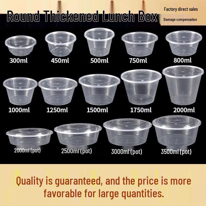 Handun Disposable Transparent Plastic Meal Containers