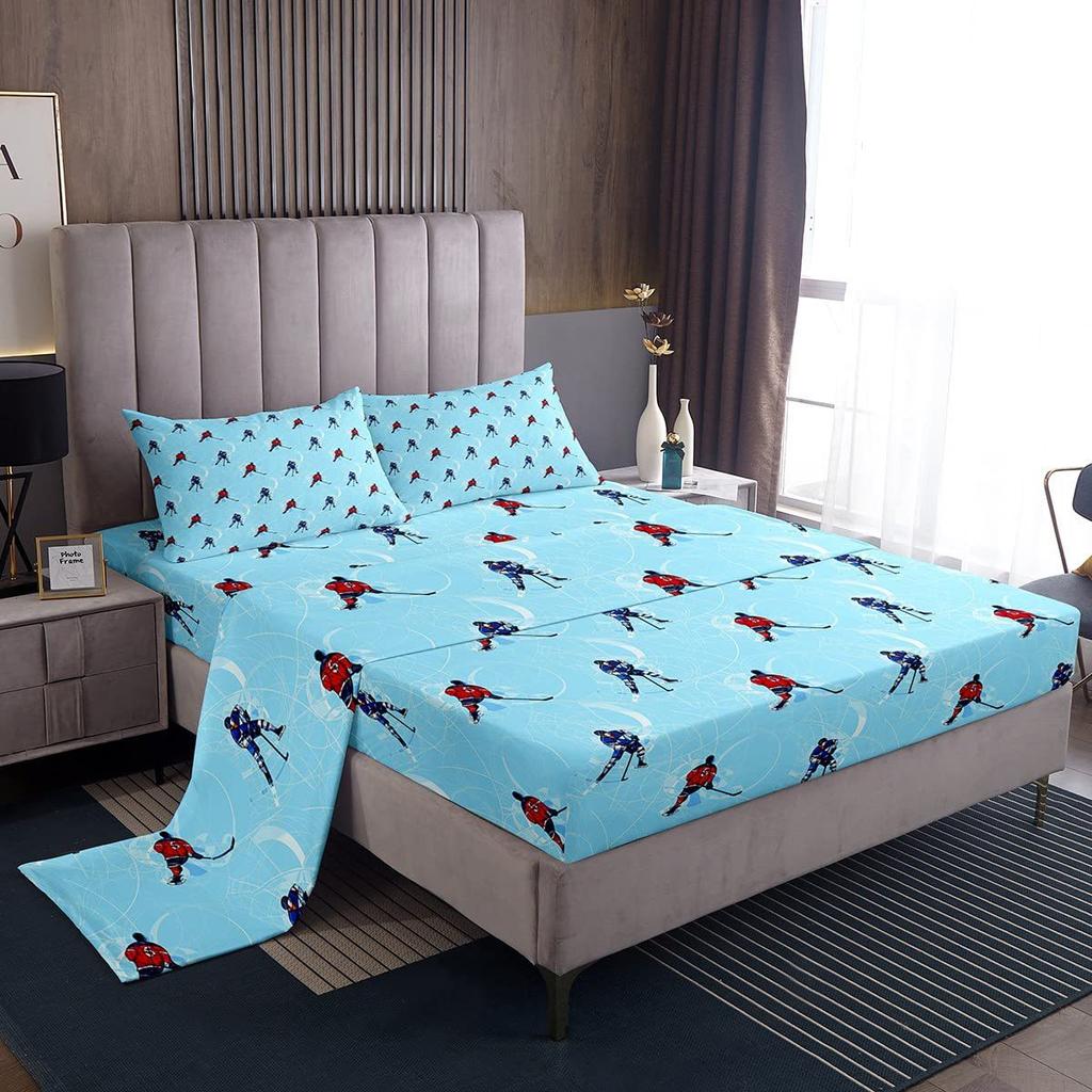 Chapéu de Cama com Padrão de Frutas Abacate Desenho Animado Conjunto de Roupa de Cama de Quatro Peças Decoração de Roupa de Cama para Quarto de Dormitório