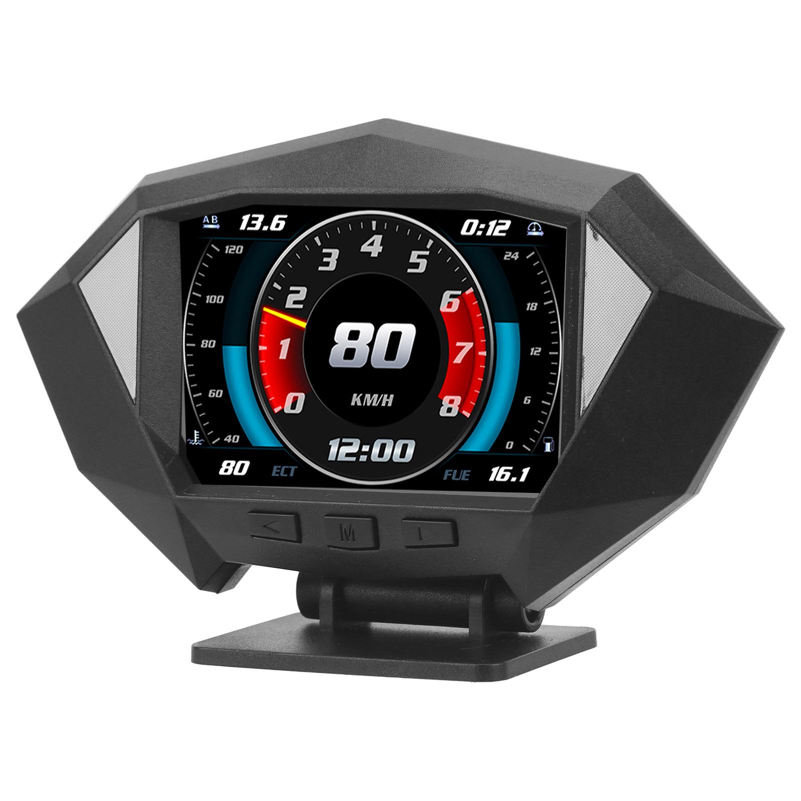 Автомобильный HUD HD TFT LCD Экран GPS OBD2 Режим Уклономер Компас Превышение Скорости Цифровой Спидометр