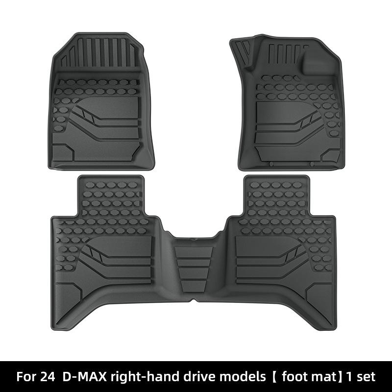 Right-Hand Drive Isuzu D-MAX 2024-2025 TPE Floor, Trunk, and Seat Backrest Mats.