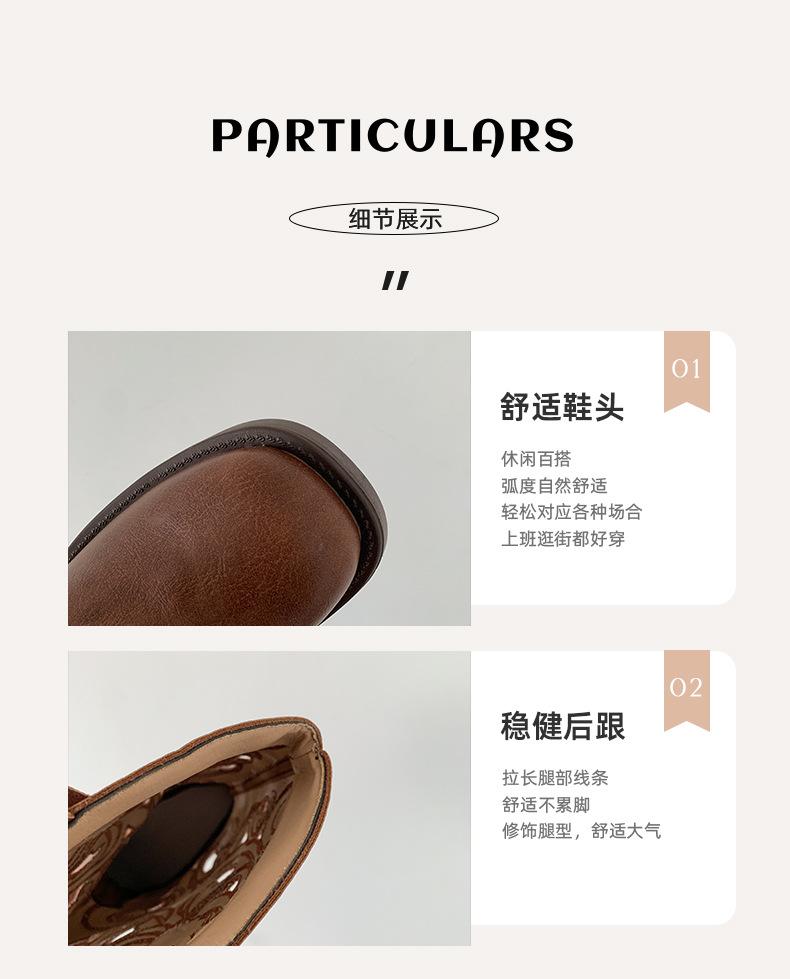 Maillard thick heel western cowboy boots women's retro knight boots 2025 new summer thin hollow long boots