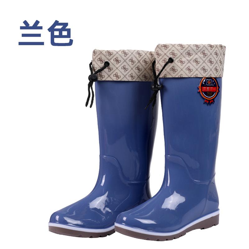 

Женские высокие резиновые сапоги хлопковые нескользящие и износостойкие короткие водные ботинки водонепроницаемые как резиновые сапоги для сохранения тепла новые резиновые сапоги 41 синий