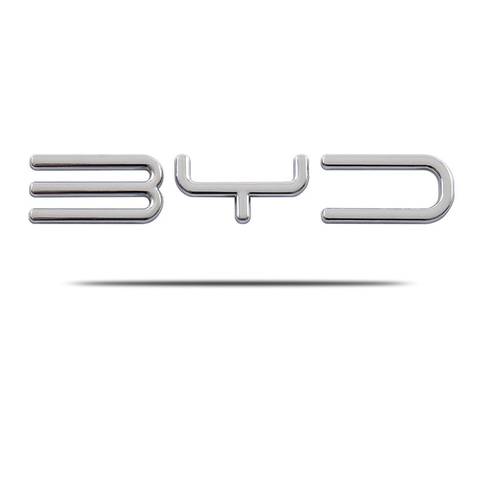 

1Pcs 3D Metal For BYD Car Letter Logo Badge Tail Decoration Sticker Rear Trunk Emblem Styling Auto Accessories 11.5cm x 1.9cm
