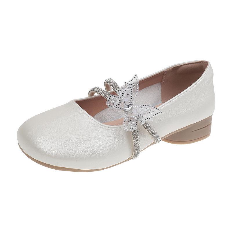 French shallow mouth Mary Jane single shoes women's 2025 summer and autumn new versatile bow with skirt thick heel small leather shoes