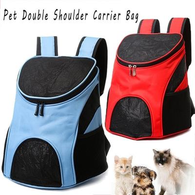 Portable Pet Backpack Breathable Mesh Double Shoulder Carrier Bag Backpack Pet Carrier Bag Outdoor Travel Bag for Dog Hiking Backpack