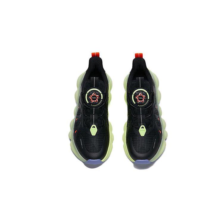 Anta Kids Huaxing Comfortable Non-Slip Shock Absorbing Wear-Resistant Low-Top Casual Shoes Kids Sneaker Black Green 312238888-6