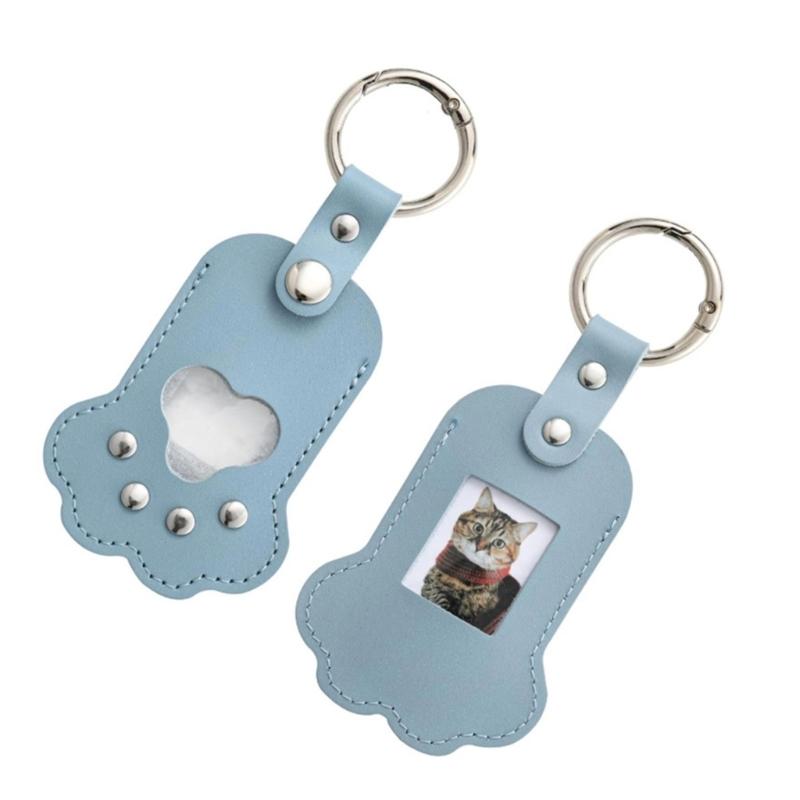 Pet Furs Memorial Keychains Dog Cats Hair Keepsakes Holder Engraved Pet Loss Gift Pet Hair Container Keyring Keepsakes