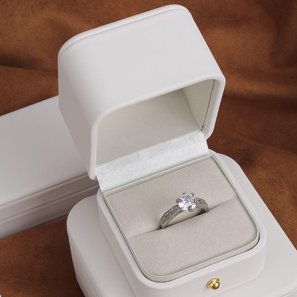 Boîte Cadeau à Bijoux Doublure Flanelle Cuir PU Boîte de Collection de Colliers Saint-Valentin