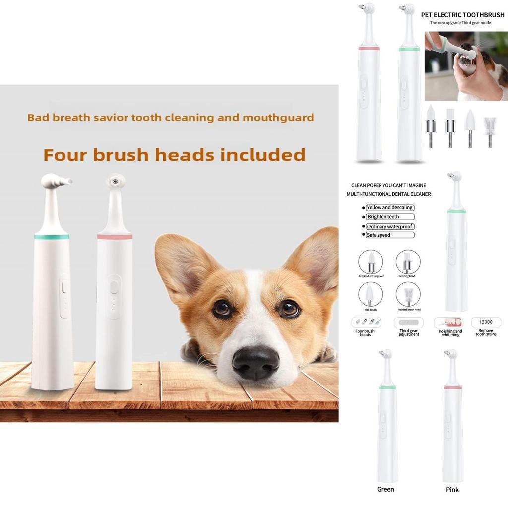Pet Teeth Cleaning Kit For Dogs With Electric Toothbrush And Tooth Polishers For Fresh Breath