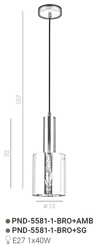 Lampa wisząca Sardo PND-5581-1-BRO+AMB Italux