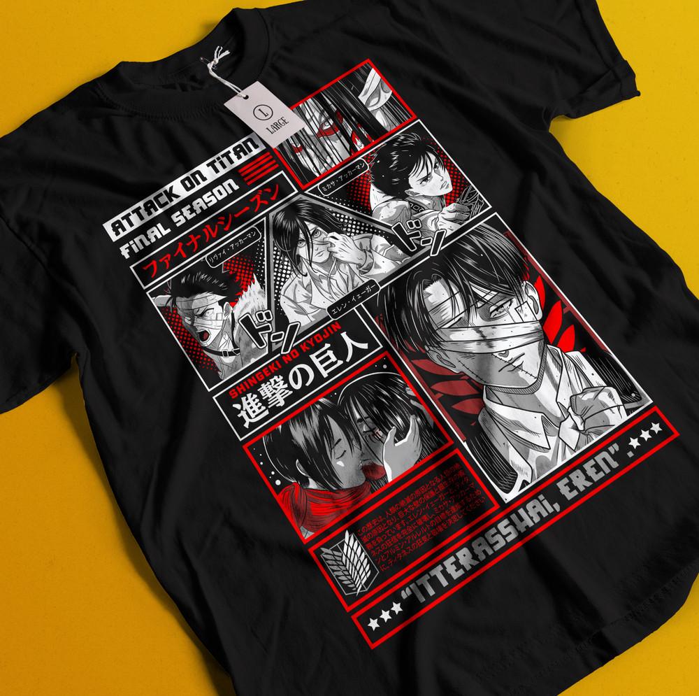 

Attack On Titan Shirt Levi Tshirt Eren Mikasa T-Shirt AOT Erwin Hange Armin Tee 4XL