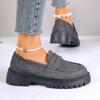 Soft-soled Shoes, Leather Shoes, Women's Retro Muffin, Thick-soled Single Shoes, Loafers