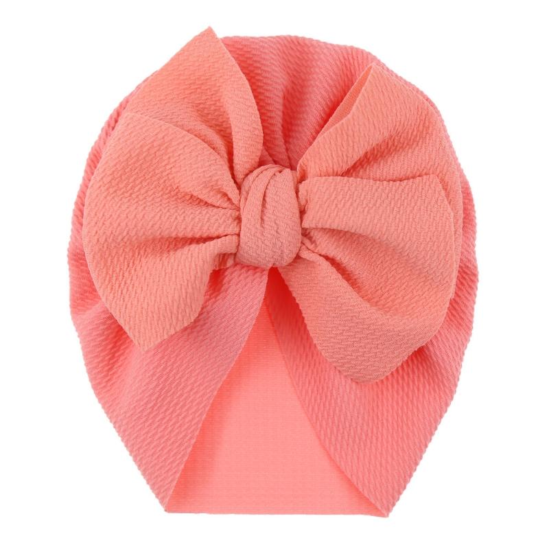 

Детская шапочка с большим бантом для девочек и мальчиков, однотонный тюрбан с бантом, повязки на голову для малышей, чепчик для детей, шапочка-бини, реквизит для фотосъемки новорожденных арбуз красный