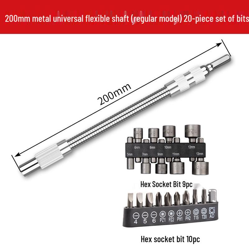 Universal Swivel Joint for Electric Drill and Screwdriver - Flexible Shaft Adapter with Conversion Head