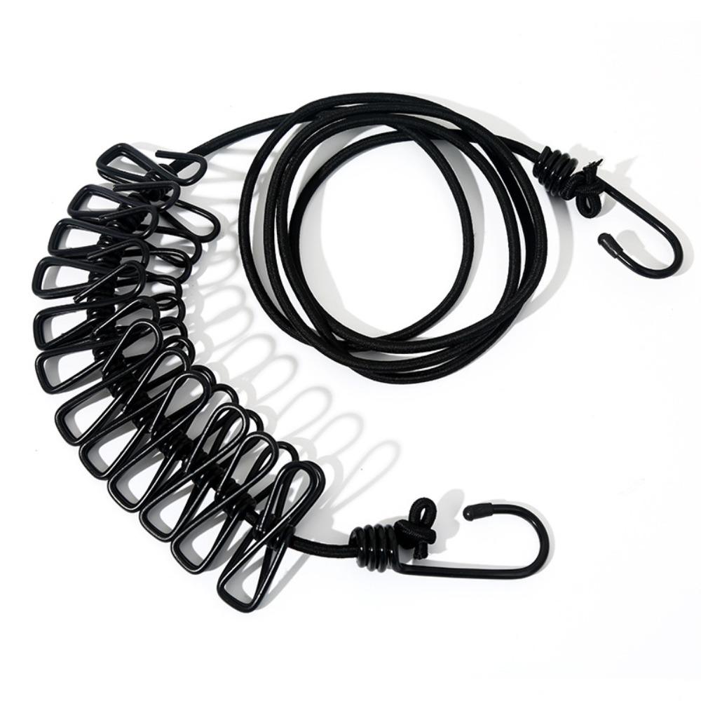 Multi-functional Windproof Clothesline with 12 Clips Colorful Clothesline Rope Travel Clothesline Household Travel