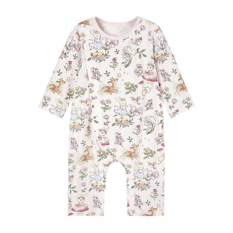 Purcotton Unisex Baby Soft Cotton Long-Sleeve Bodysuit 80cm