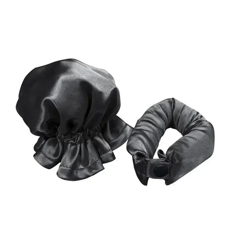 Heatless Hair Curler Satin Sleeping Cap Set No Heat Hair Rollers Curling Rod Headband Soft Curlers Lazy Curls Bonnet Night Hat