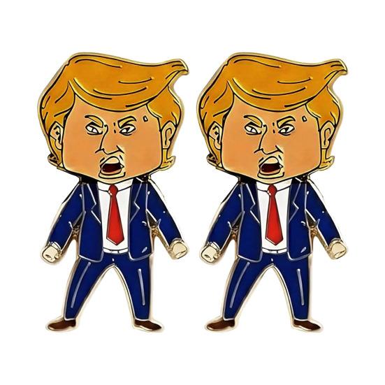 Tecknad President Nål Metallbrosch Pin Pin Accessoar för Emalj Lapel Rolig Figur Män Kvinnor Rock