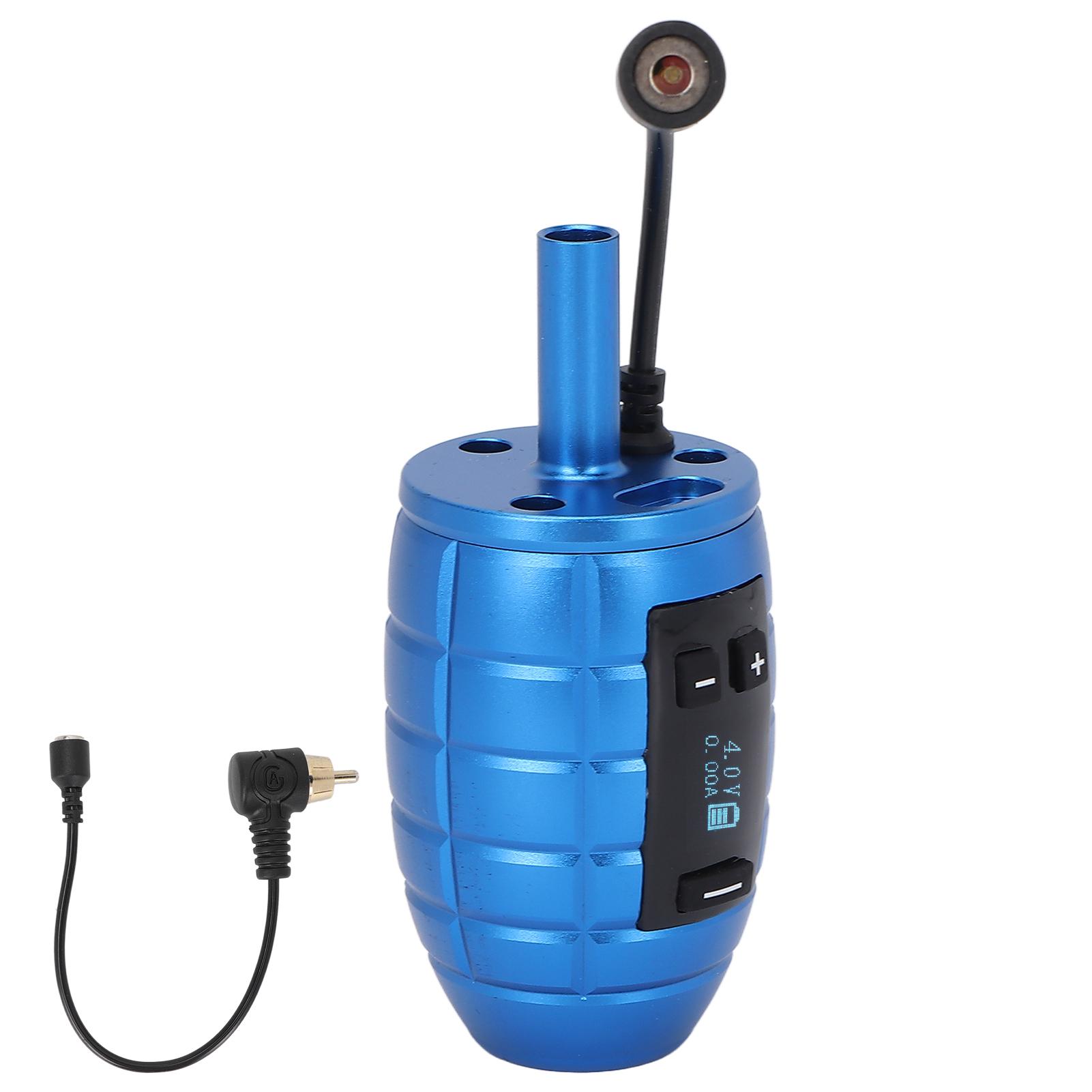 

Контроль пальцем Тату Батарейный блок Рукоятка ЖК Дисплей Тату Блок питания Рукоятка для RCA Интерфейс Мотор синий