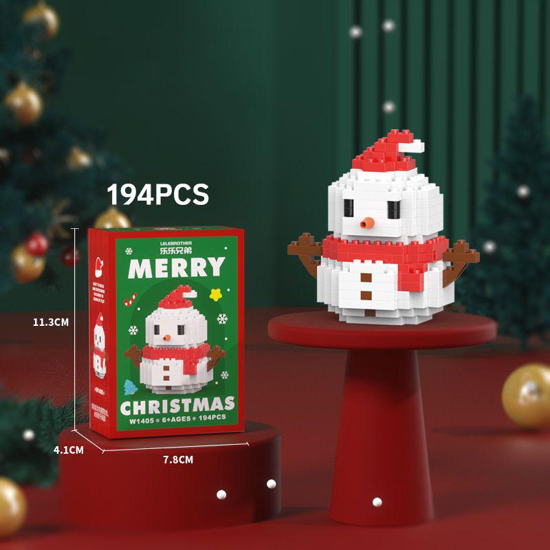 Merry Christmas Micro Building Blocks Santa Claus Elk Snowman Christmas Tree Assembled Mini Bricks Figure Toy For Kid Gifts