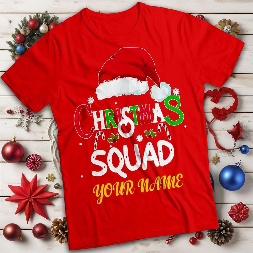 Personalised Unisexs And Unisexs Christmas Squad Christmas Tshirt Tee Mc S