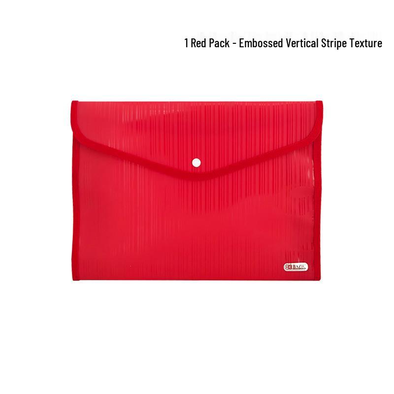 A4 PP Plastic Document Bag with Snap Button – Custom Print Student Archive Bag красный