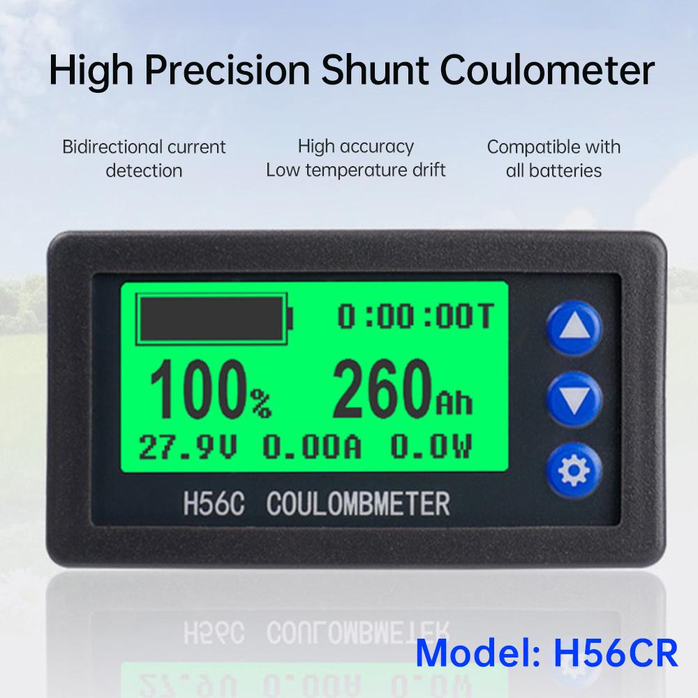 DC 10-100V 100A 200A 300A Medidor de Capacidade de Bateria Coulomb Monitor de Capacidade Testador Coulomb Voltímetro Amperímetro Wattímetro