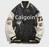 Men's Spring & Autumn Embroidered PU Leather Baseball Jacket