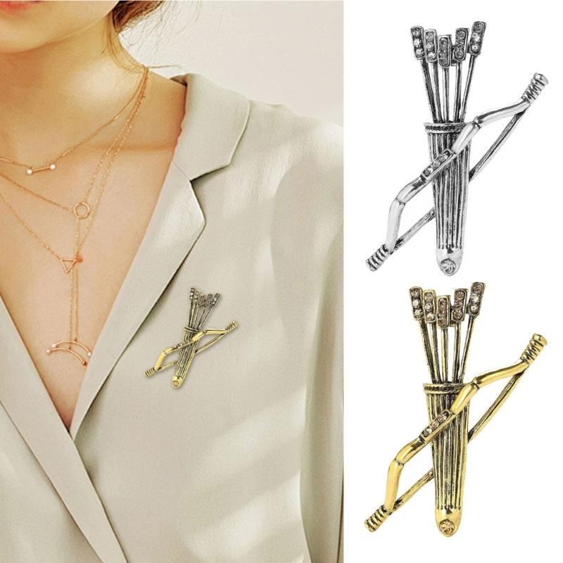 Unique Design Vintage Arrows Theme Brooch Retro Quiver Pin Alloy Fashion Accessory Suitable For Casual Formal Wear
