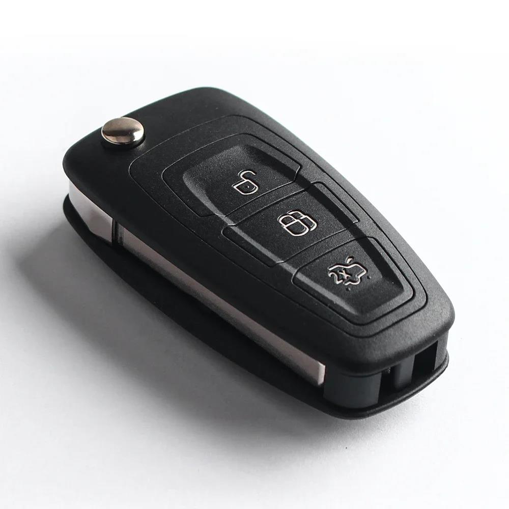 KEYYOU Neue 3 Tasten Für Ford Focus Fiesta 2013 Schlüsselanhänger Gehäuse mit HU101/FO21 Klinge Klappschlüssel Fernbedienung Schlüssel Schale Schlüsselanhänger Gehäuse