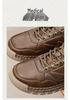 Men's Large Soft Sole Leather Driving Shoes - Hand-stitched Low-top Lace-up Autumn Casual Footwear