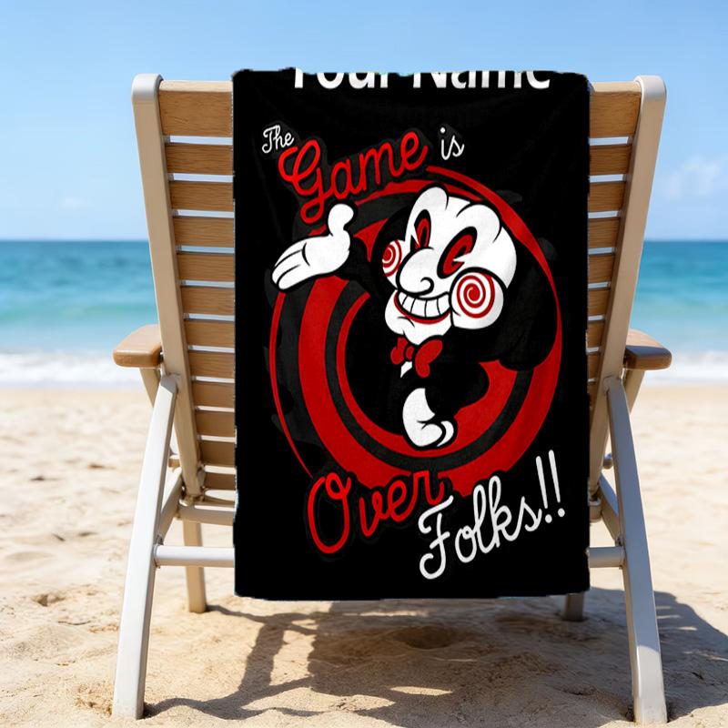 1pc Pennywise1 Beach Towel with Custom Name, Beach/Swimming/Bath/Picnic/Camping Towel, Suitable for Seaside Beaches