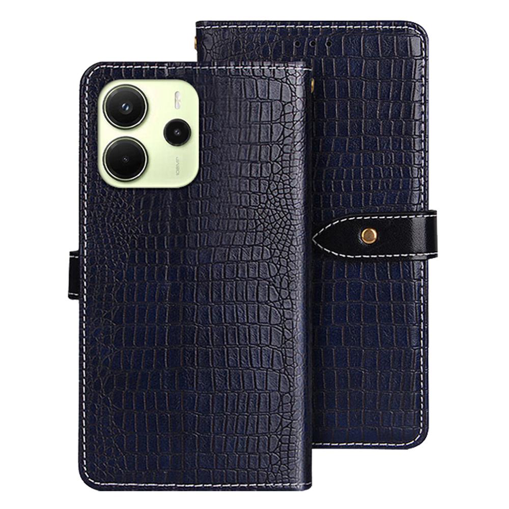 

For Xiaomi Redmi Note 14 4G (164.84mm) Case Crocodile Texture PU Leather Flip Phone Cover Blue