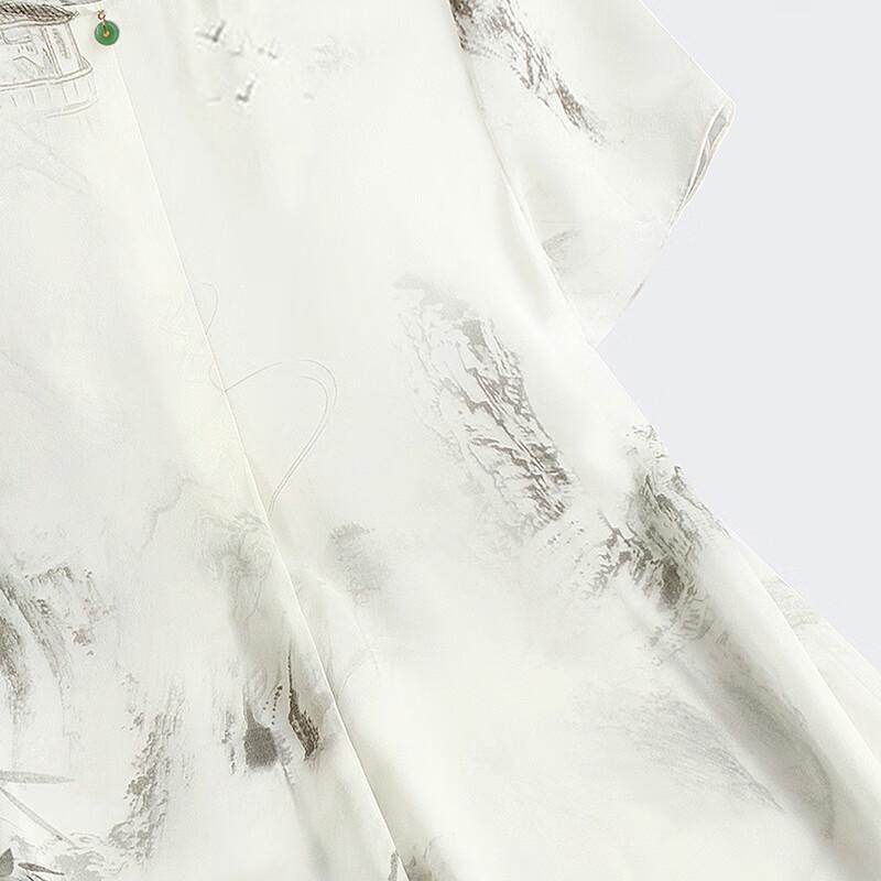 New Chinese Style Printed A-Line Mid-Length Dress