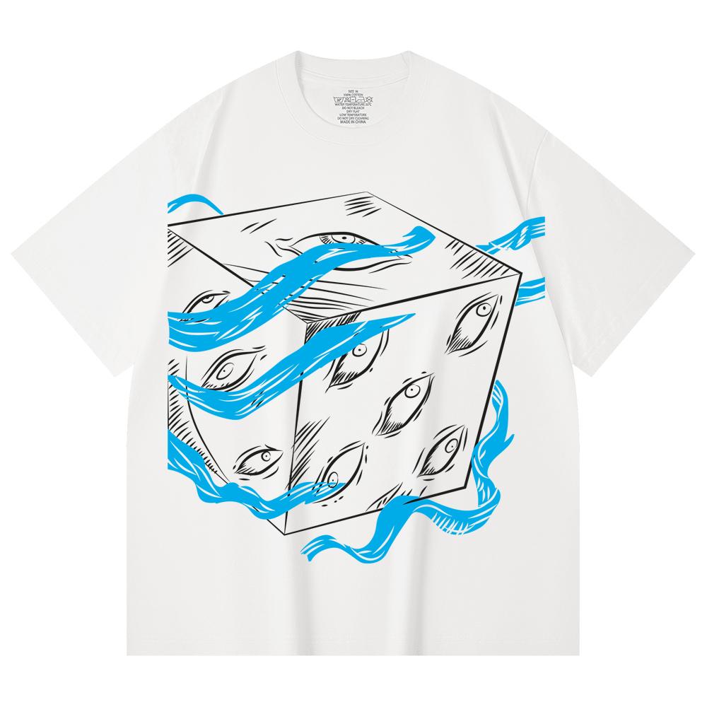 230 Gsm 100% Cotton Jujutsu Kaisen V59 Gojo Print Unisex Heavy Cotton T Shirt