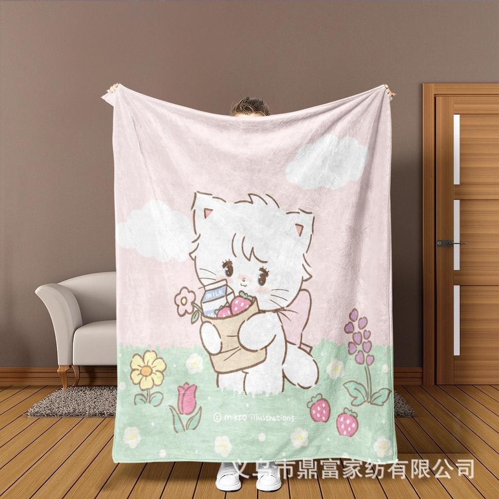 New Cute Cartoon Mikko Flannel Blanket All-season Children's Printed Blanket Soft Nap Blanket