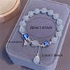 Bracelet jonc papillon en pierre œil de chat pour femmes vintage, bracelet de perles étoiles pour filles, bijoux