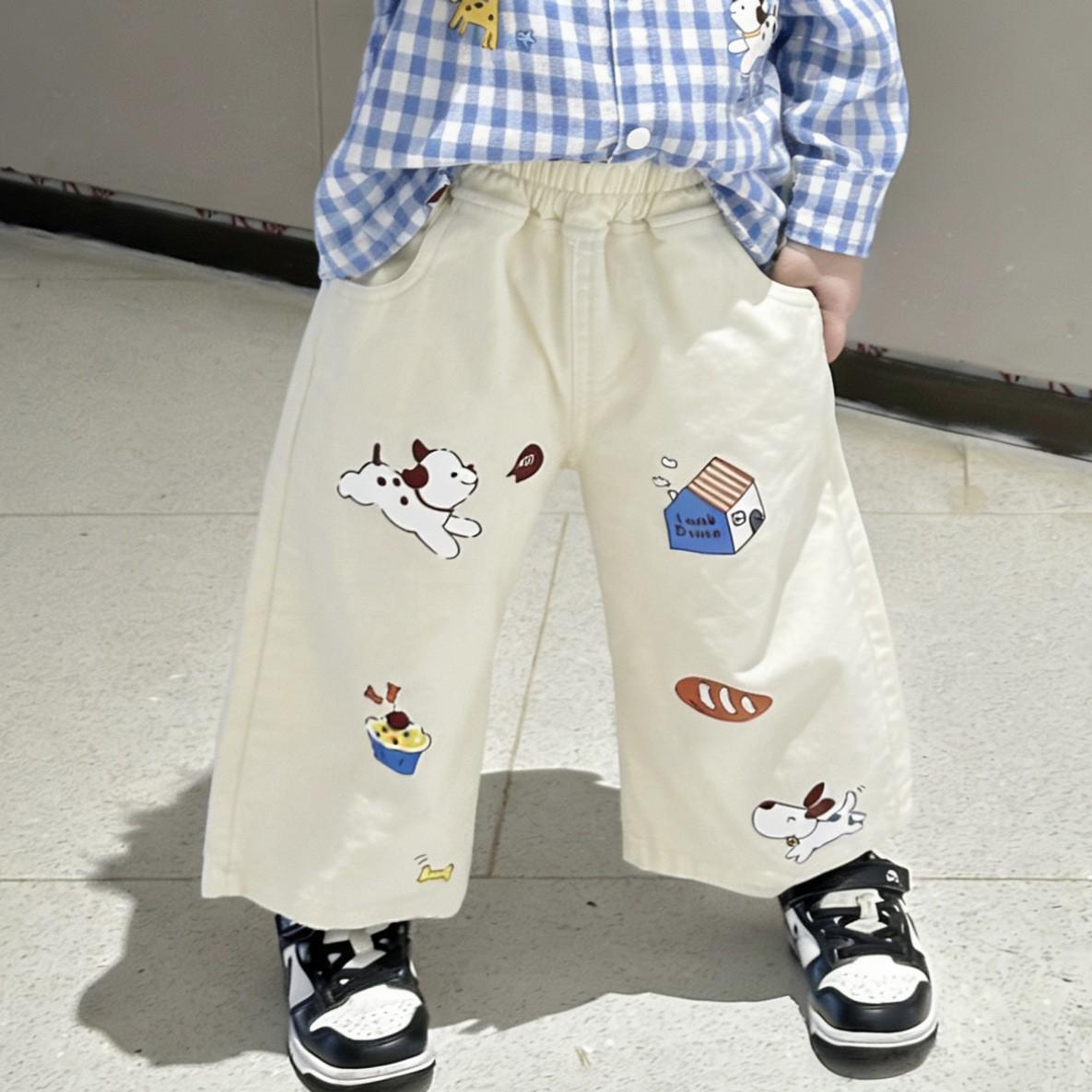 

2026 Spring Cartoon Boys Long Pants - Small & Medium Sizes 130 cm