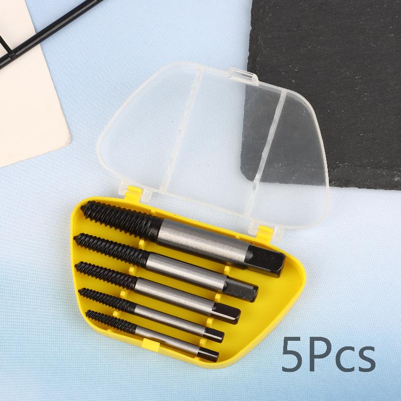 

5/6Pcs Damaged Broken Screw Remover Kits Easy Out Damaged Bolts Remover Tool Chrome-Vanadium Steel Stripped Screw Extractor A1 5Pcs