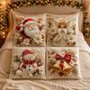 Christmas Throw Covers 1818 Inch Set of 4, Holiday Cushion Cases for Couch Decor, Inserts Not Included